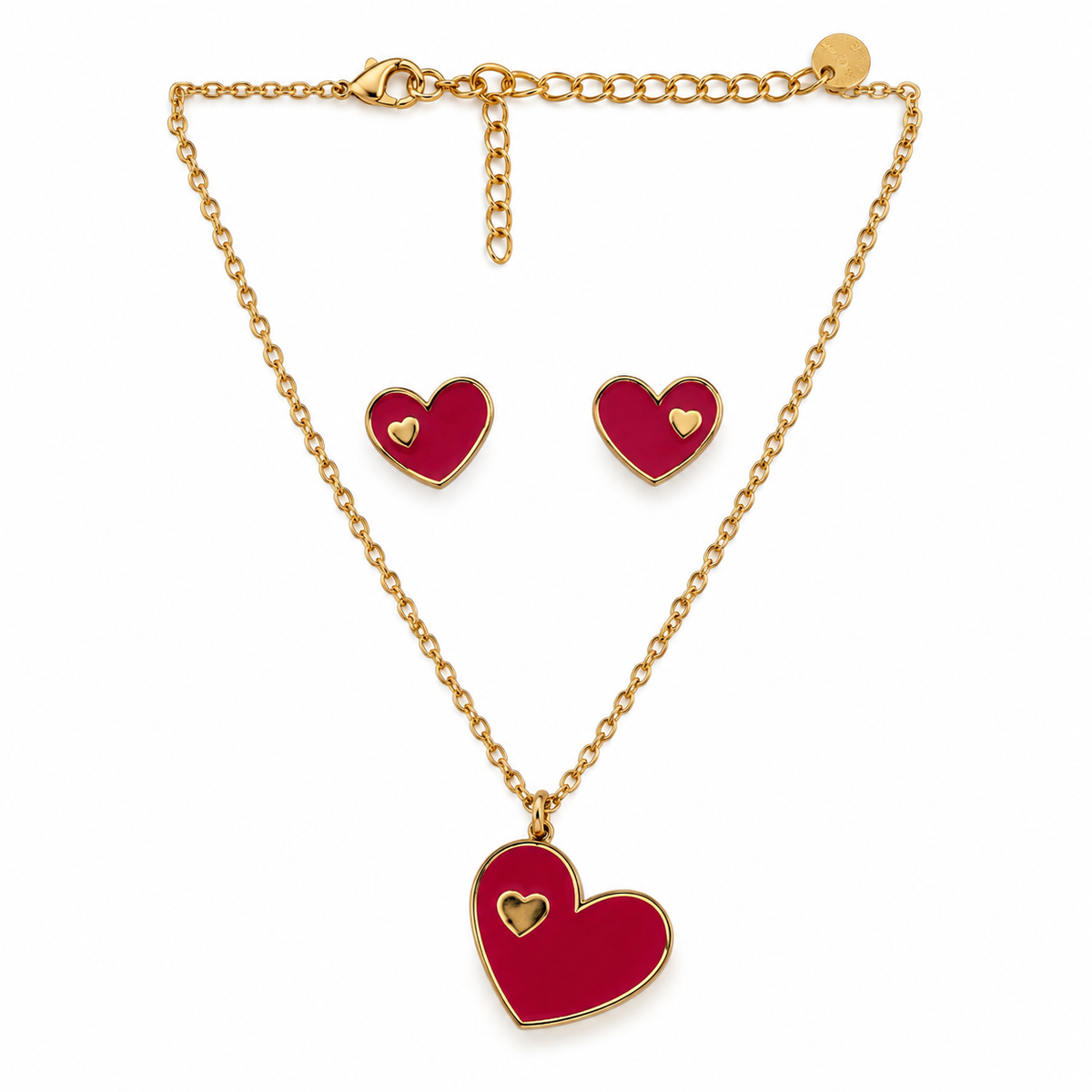 Amour Rouge Jewellery Set | 18K Gold Plated Steel | JVNXII & CO.