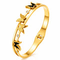 Gold and black butterfly Bracelet | 18K Gold Plated Steel | JVNXII & CO.