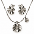 Silver Daisy Jewellery Set | 18K Gold Plated Steel | JVNXII & CO.