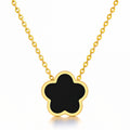Black Flower Meadow Necklace | 18K Gold Plated Steel | JVNXII & CO.e