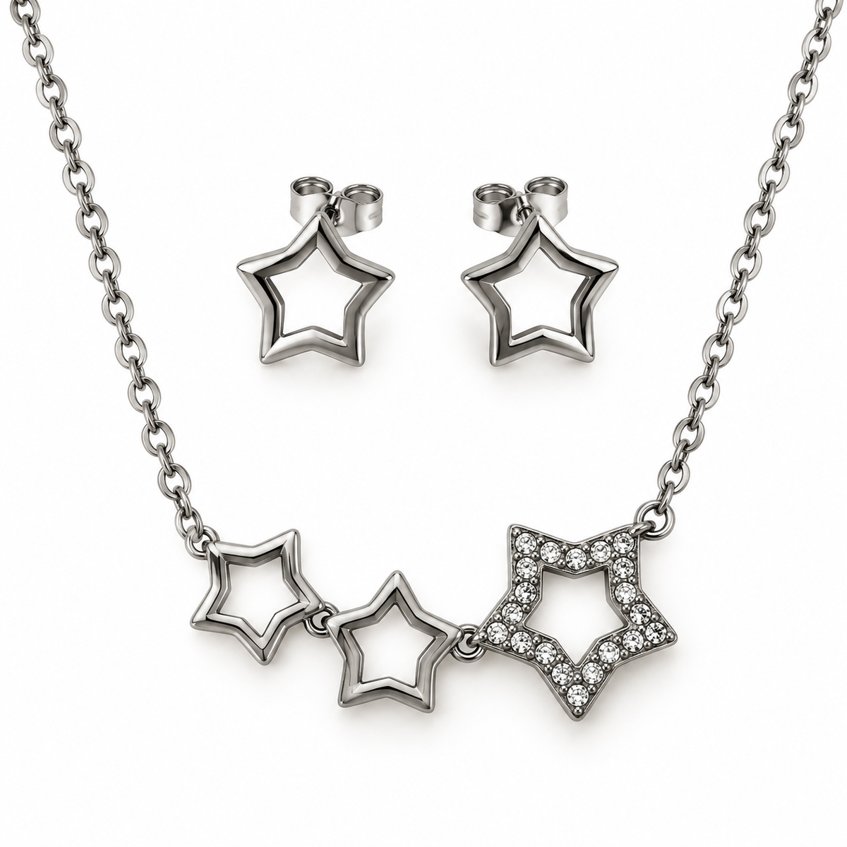 Starlight Sparkle Jewellery Set | 18K Gold Plated Steel | JVNXII & CO.