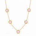 Baby Pink Flower Meadows Bubble Pop Necklace | 18K Gold Plated Steel | JVNXII & CO.