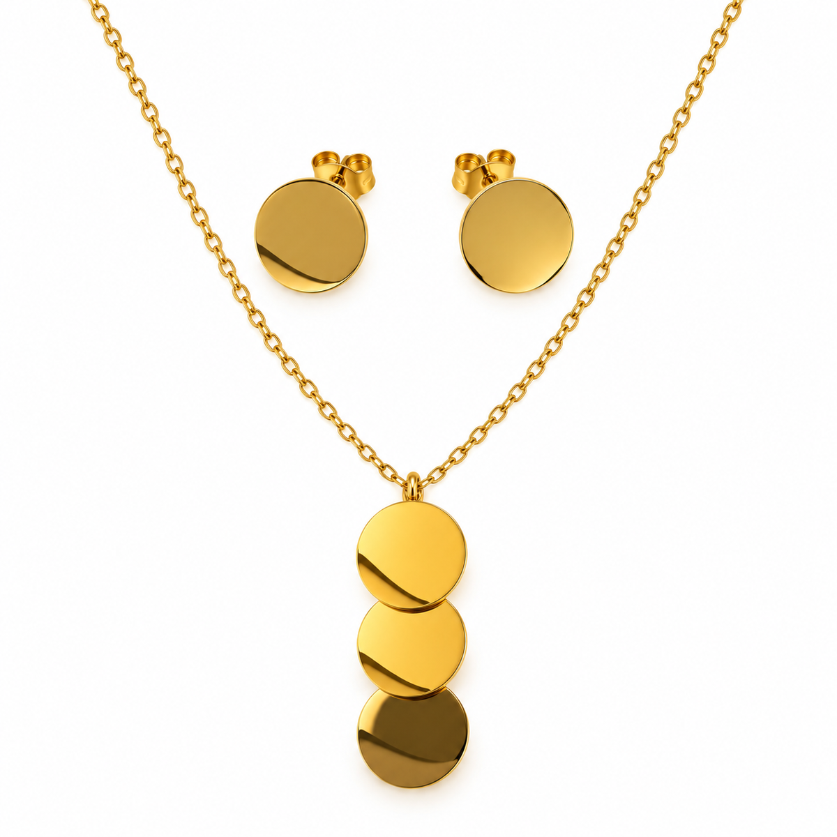 Golden Eclipse Jewellery Set | 18K Gold Plated Steel | JVNXII & CO.