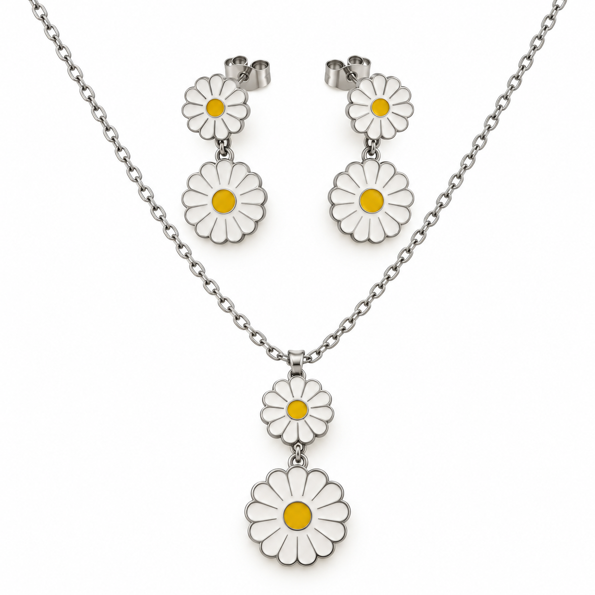 Daisy Dreams Jewellery Set | 18K Gold Plated Steel | JVNXII & CO.