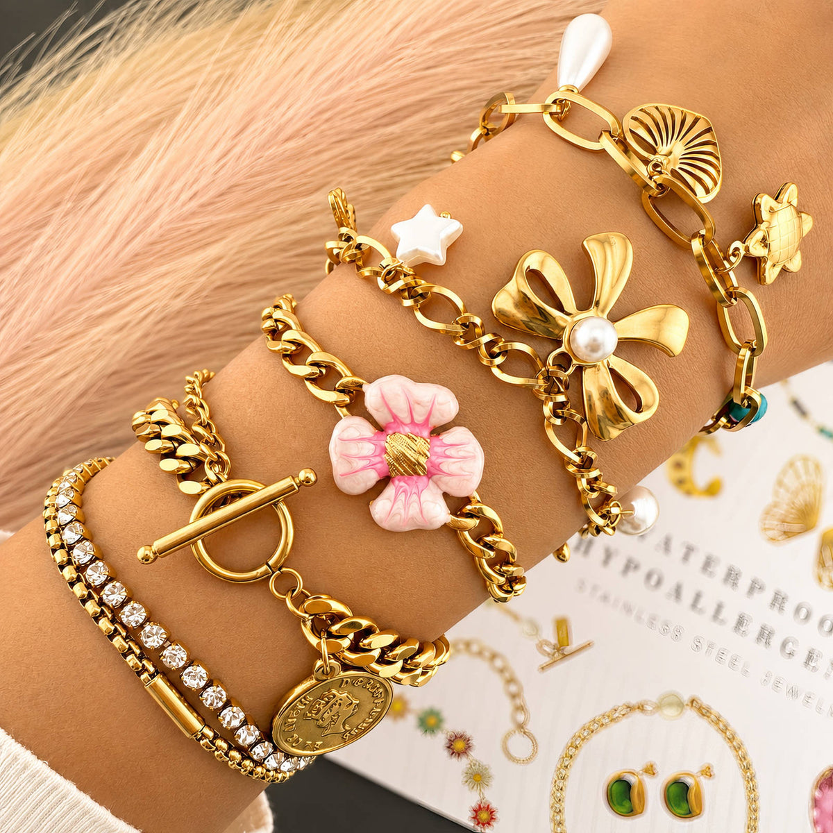 Bow Chain Bracelet | 18K Gold Plated Steel | JVNXII & CO.