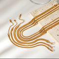 Flat Herringbone Snake Bone Thin Chain Necklace & Bracelet Set| 18K Gold Plated Steel | JVNXII & CO.