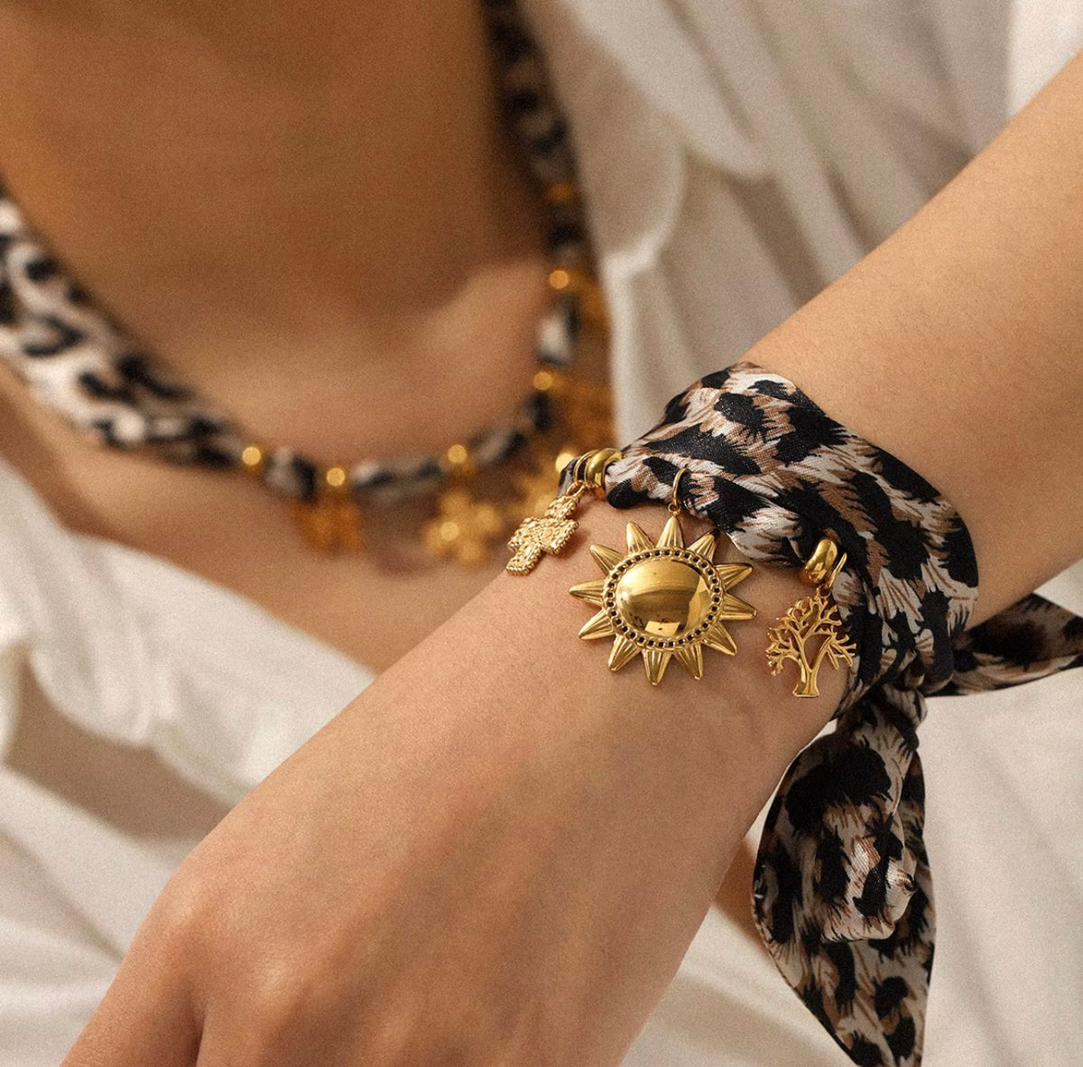 Multi-Charm Necklace/Bracelet Set | 18K Gold Plated Stainless Steel | JVNXII & CO.