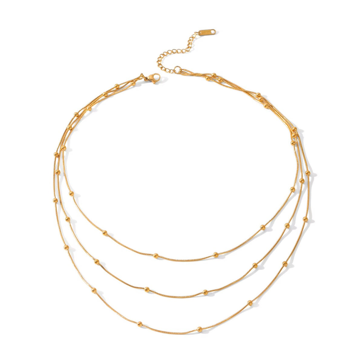 Dopamine Style Layer Chain Necklace | 18K Gold Plated Steel | JVNXII & CO.
