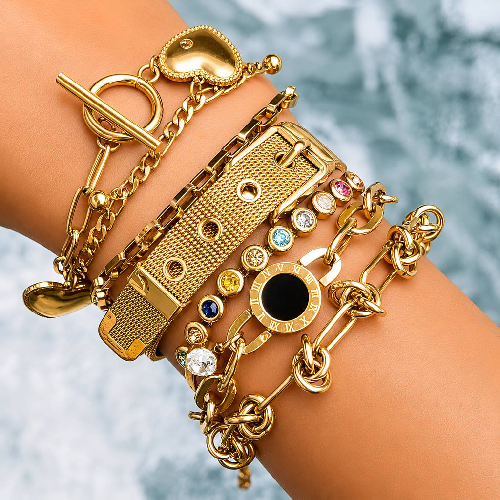 Belt Bracelet | 18K Gold Plated Steel | JVNXII & CO.
