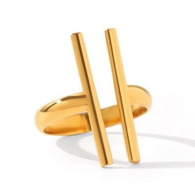Gold Tone Open Ring | 18K Gold Plated Stainless Steel | JVNXII & CO.