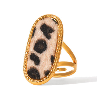 Jagger Cocktail Ring in Leopard | 18K Gold Plated Stainless Steel | JVNXII & CO.
