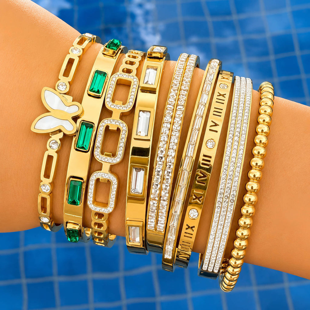 Roman Numerals Bracelet | 18K Gold Plated Steel | JVNXII & CO.