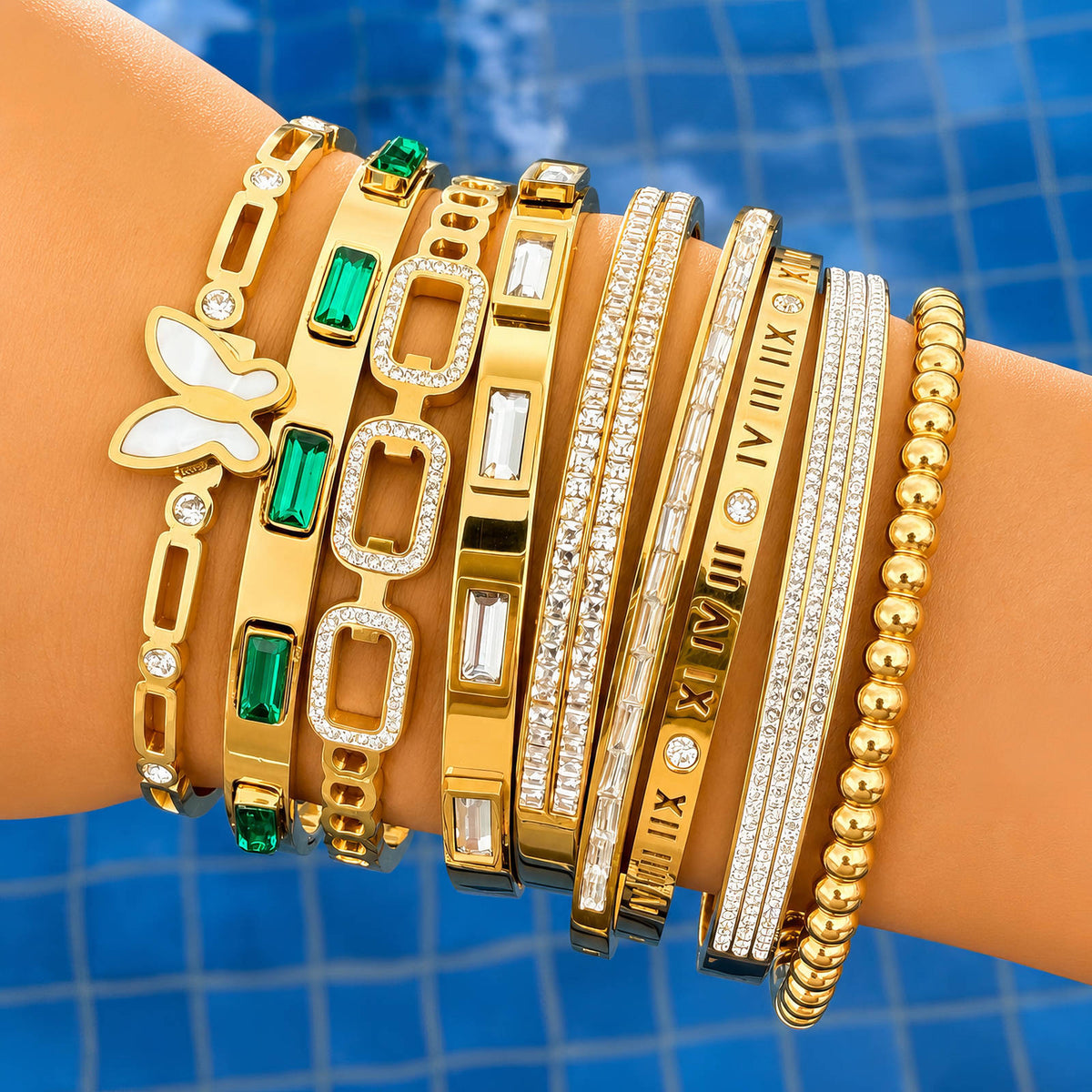 Roman Numerals Bracelet | 18K Gold Plated Steel | JVNXII & CO.