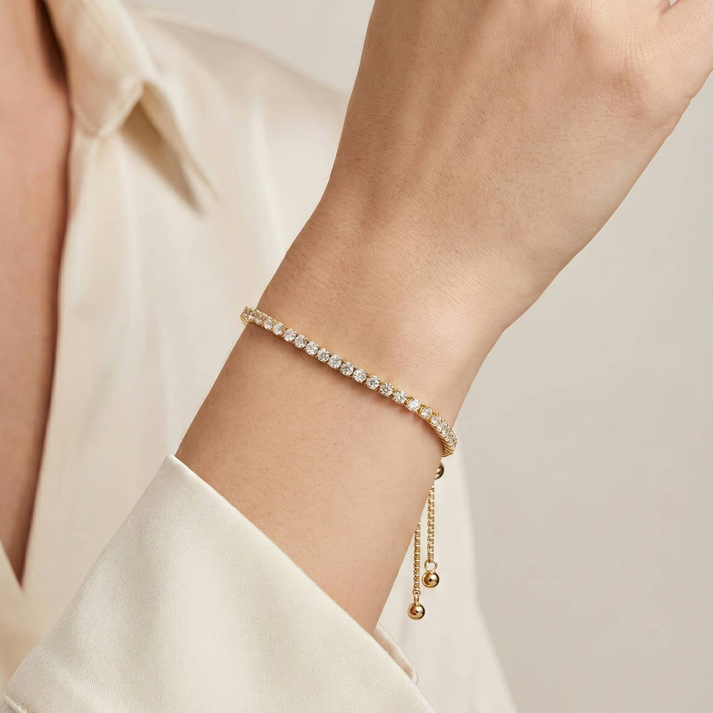 Trendy Tennis Bracelet | 18K Gold Plated Steel | JVNXII & CO.